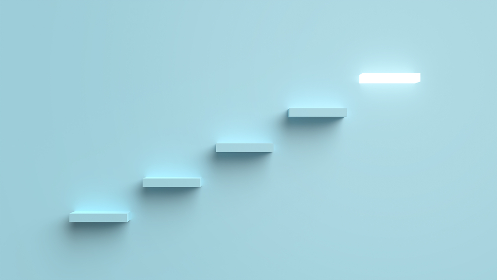 The,Ladder,Of,Success,That,Sparkles.,3d,Render