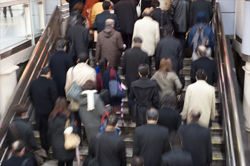 通勤ラッシュの様子