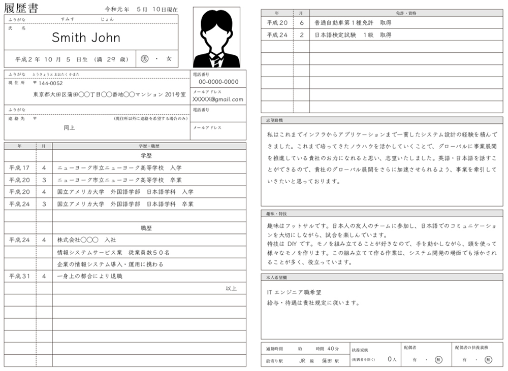 how to write resume in japan